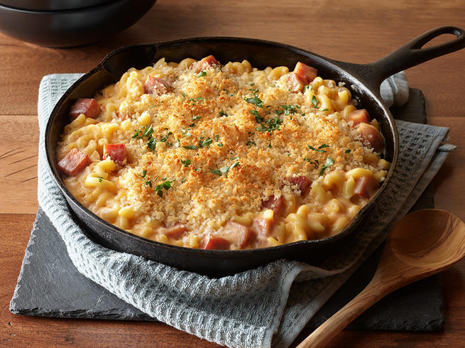 spam classic one skillet mac and cheese